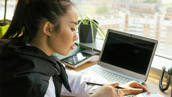 Woman at laptop